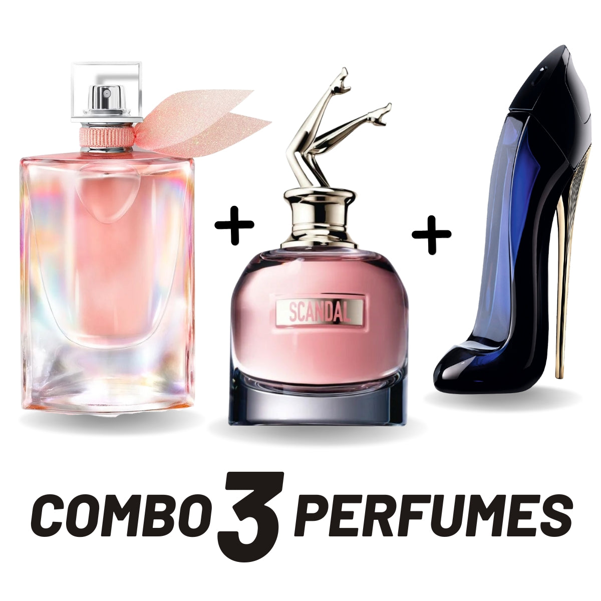 Combo de 3 perfumes Femeninos La Vie est Belle, Good Girl e Scandal [100 ml]