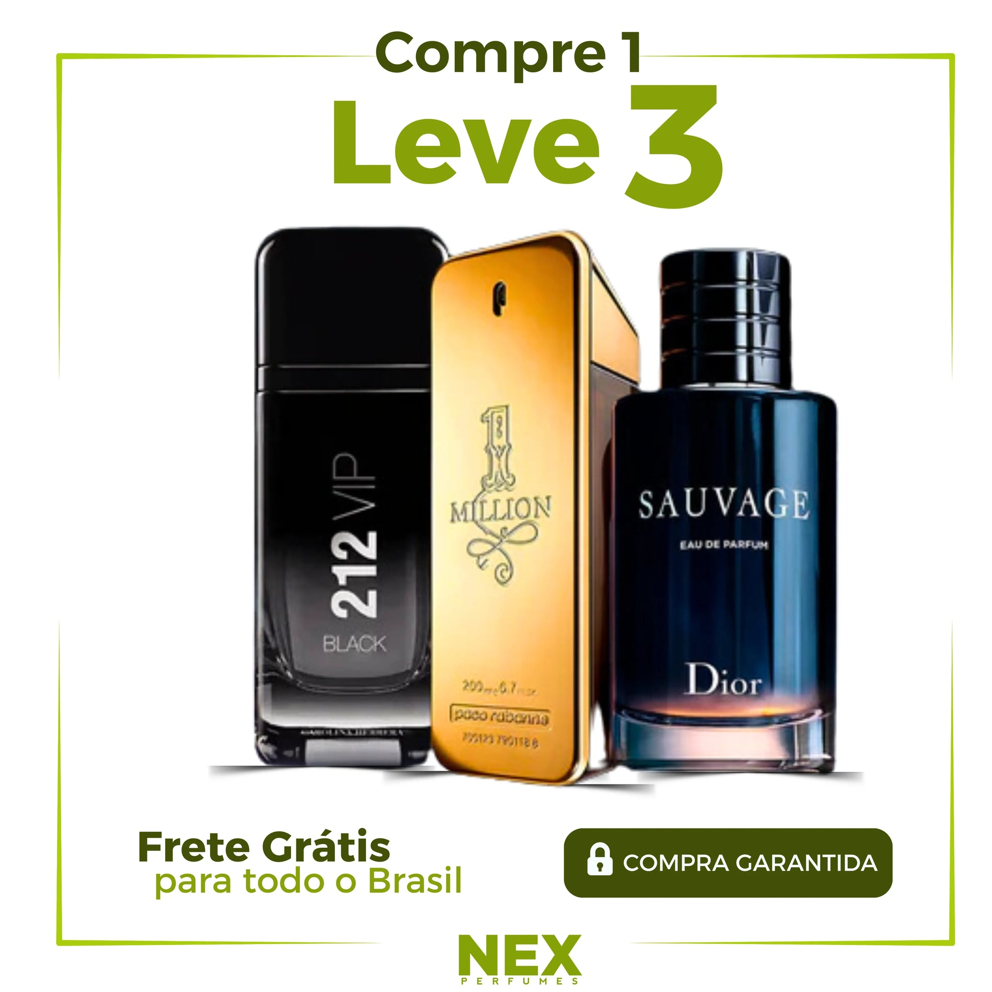 Liquidación de stock - 3 Perfumes Masculinos Importados (100 ml cada uno) - Sauvage Dior l One Million l 212 VIP Black
