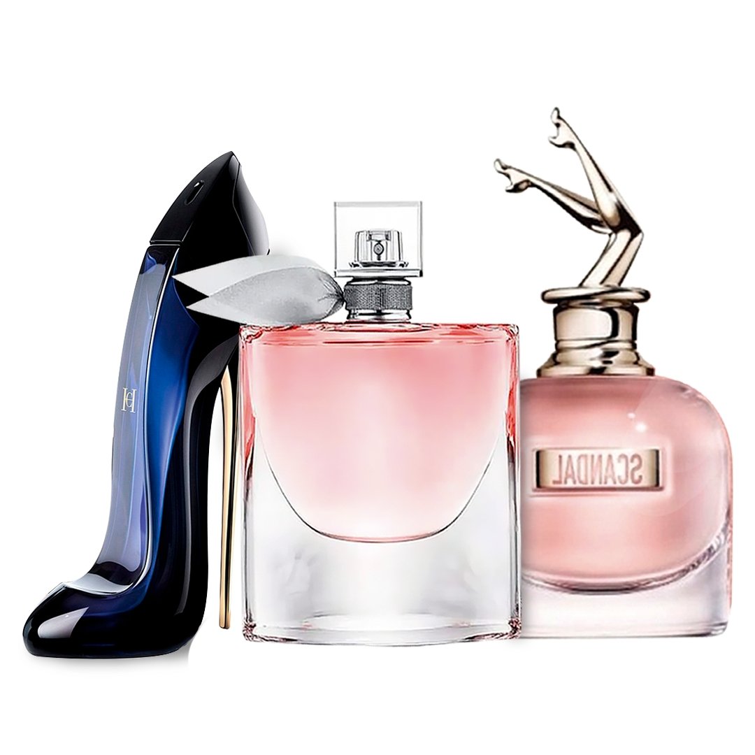Combo de 3 perfumes Femeninos La Vie est Belle, Good Girl e Scandal [100 ml]