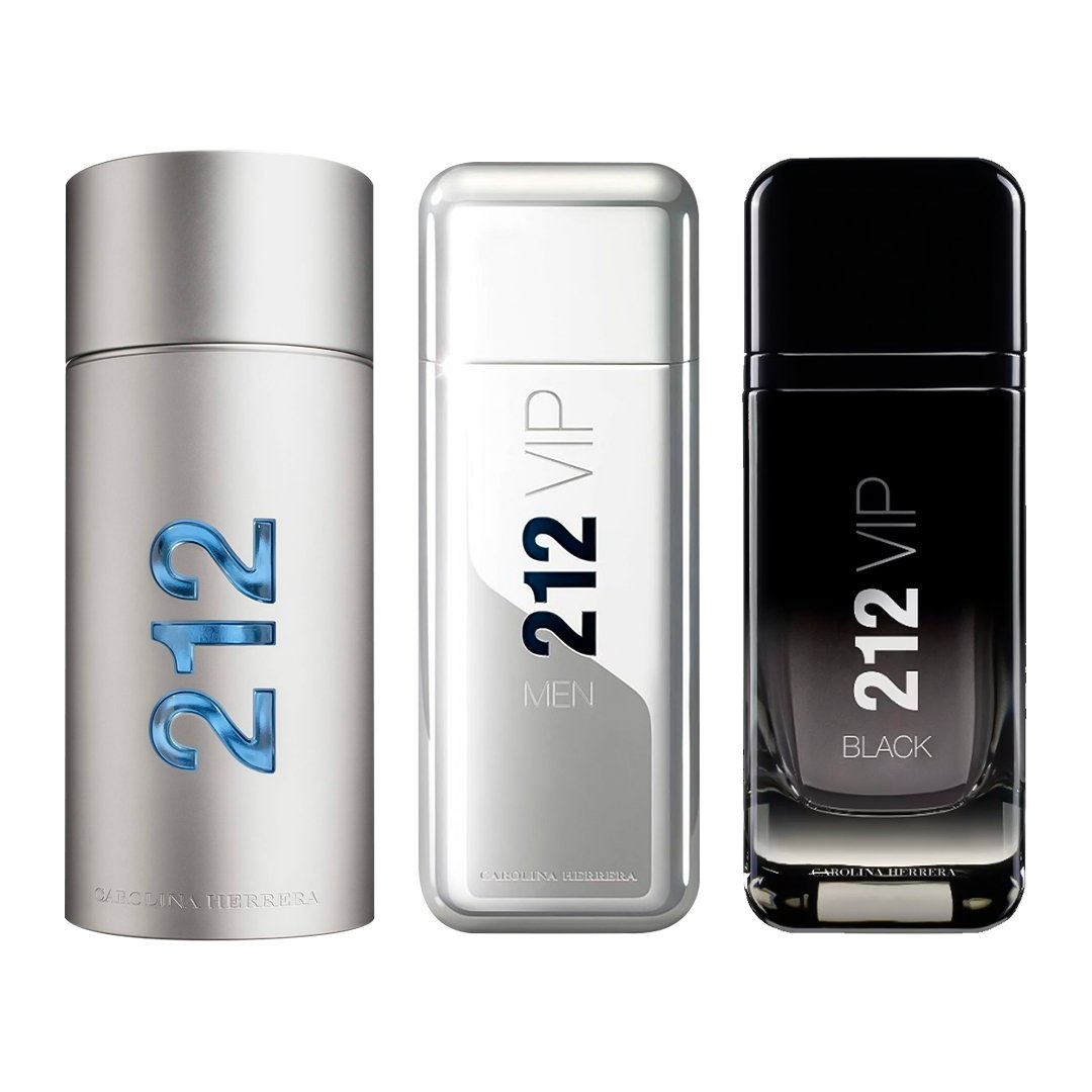 Combo de 3 perfumes Masculinos 212 VIP, 212 VIP MEN e 212 Black