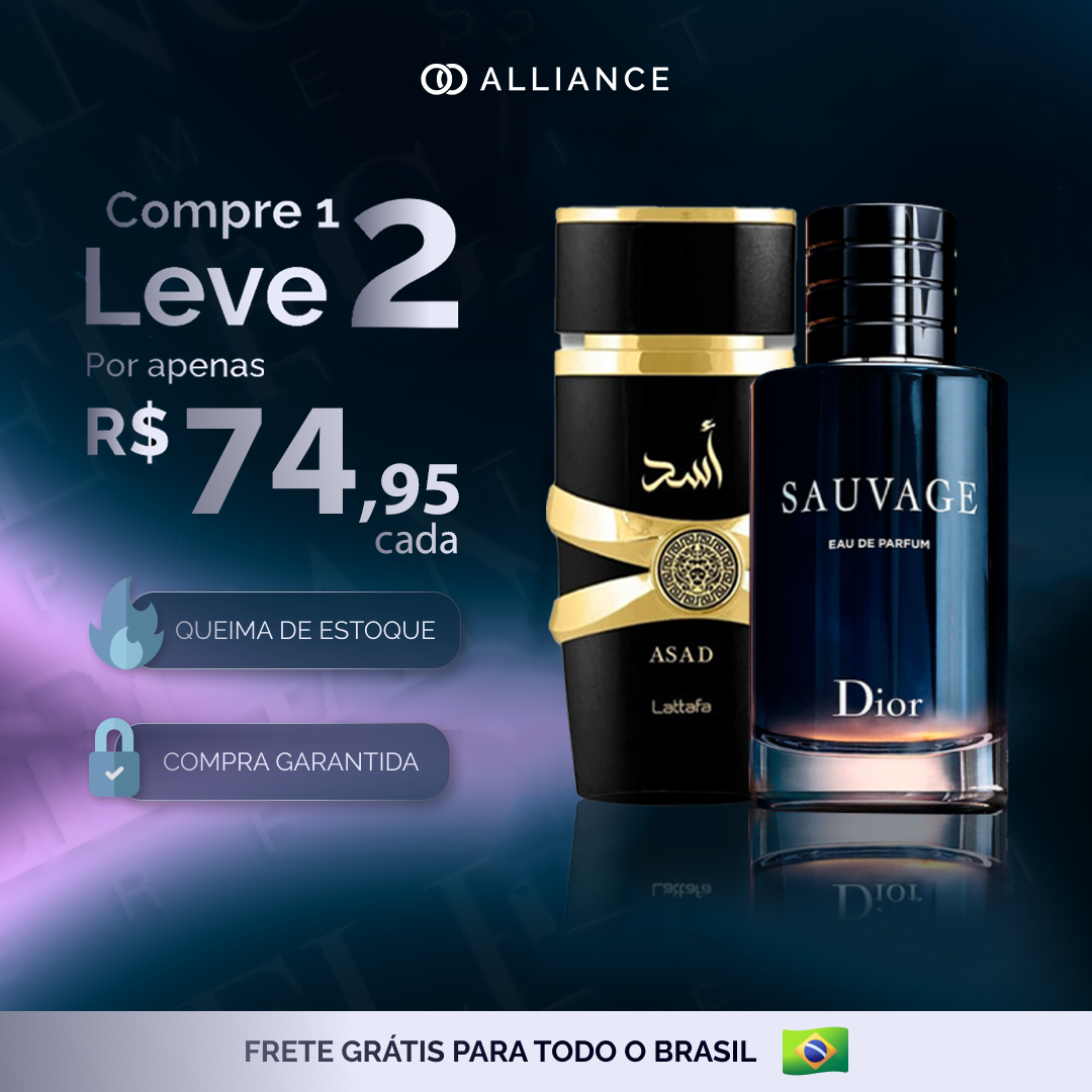 Kit de 2 perfumes Importados - Árabe Lattafa ASAD + Sauvage (100 ml) - [BLACK NOVEMBER]