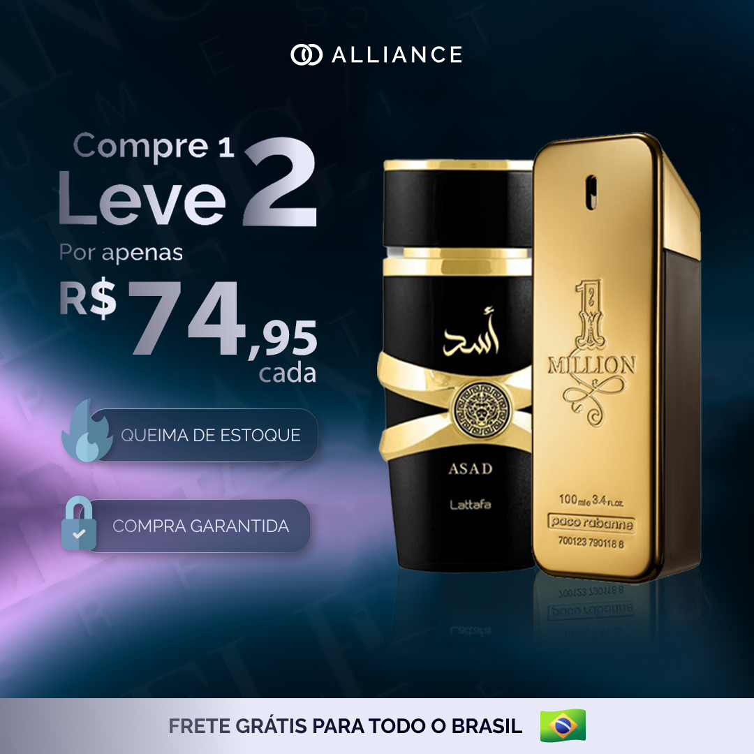 Kit de 2 perfumes Importados - Árabe Lattafa ASAD + 1 Million (100 ml) - [BLACK NOVEMBER]